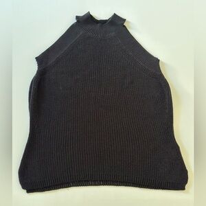 Massimo Dutti ribbed knit top size S black